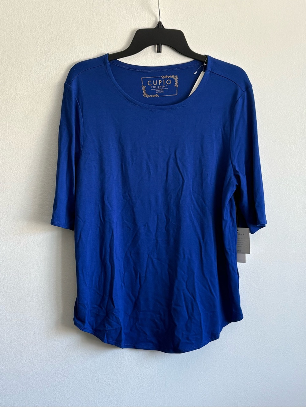 Cupio Cobalt Blue Scoop Neck Short Sleeve Top